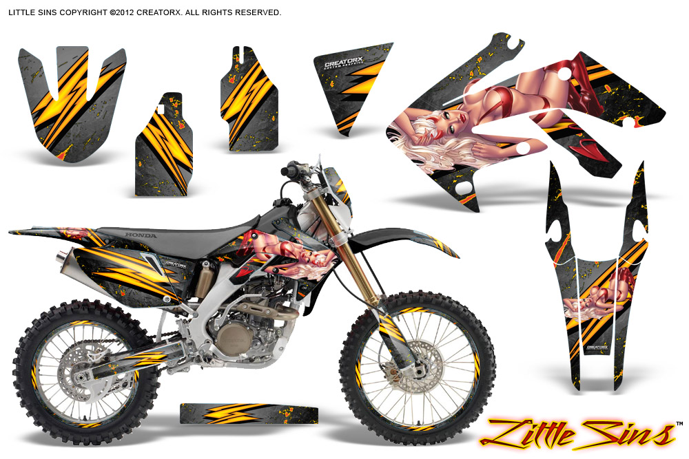 Honda CRF 250X 04-12 Graphics Kit Little Sins Silver NP Rims